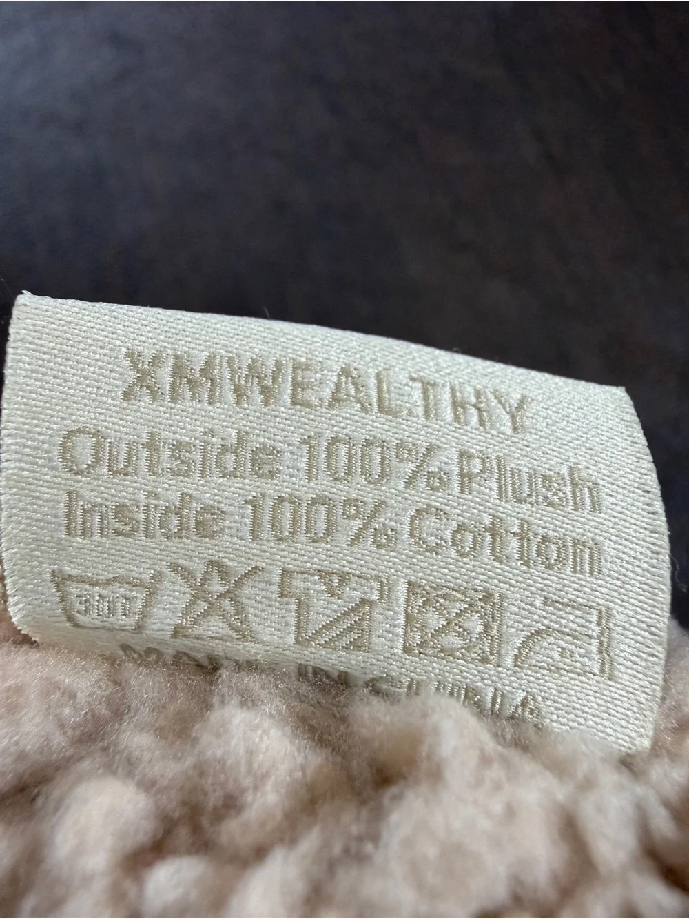 XMWealthy Cozy Sherpa Baby Swaddle with Hood and Ears - Tan Sz 0-6M